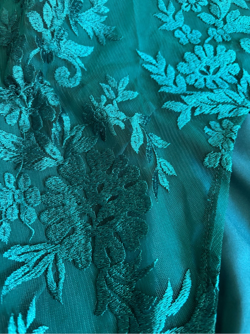 NWT Jofolie Holli Emerald Green Floral Cottagecore Peasant Lace Maxi Dress S - Picture 11 of 14